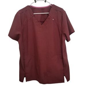 Scrubstar Women's V-Neck Scrub Top in a Heather Dark Cherry